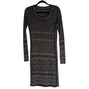 Marchesa voyage Black and Gold Long Sleeve Dress Size: L